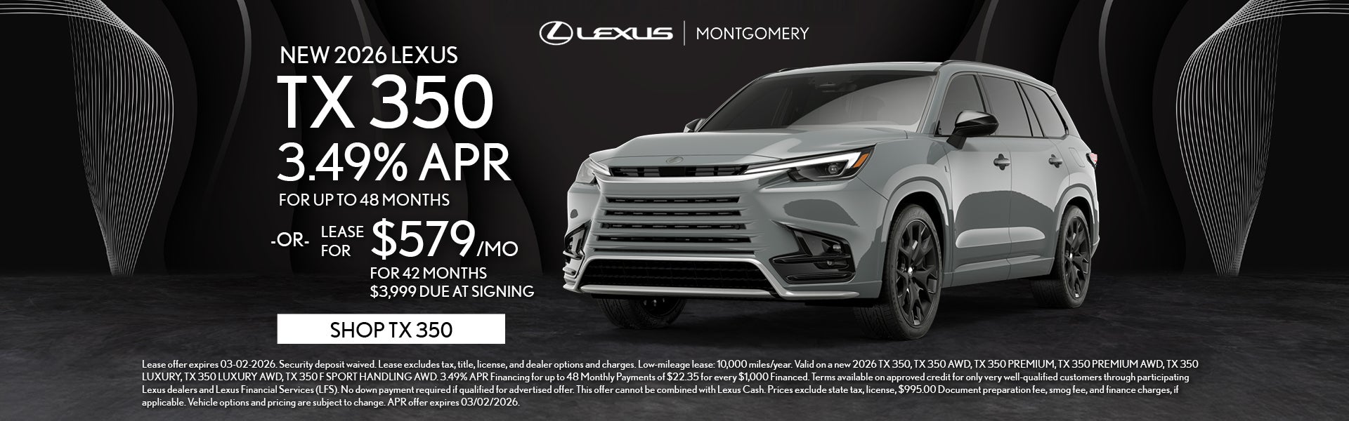 NEW 2026 LEXUS TX 350